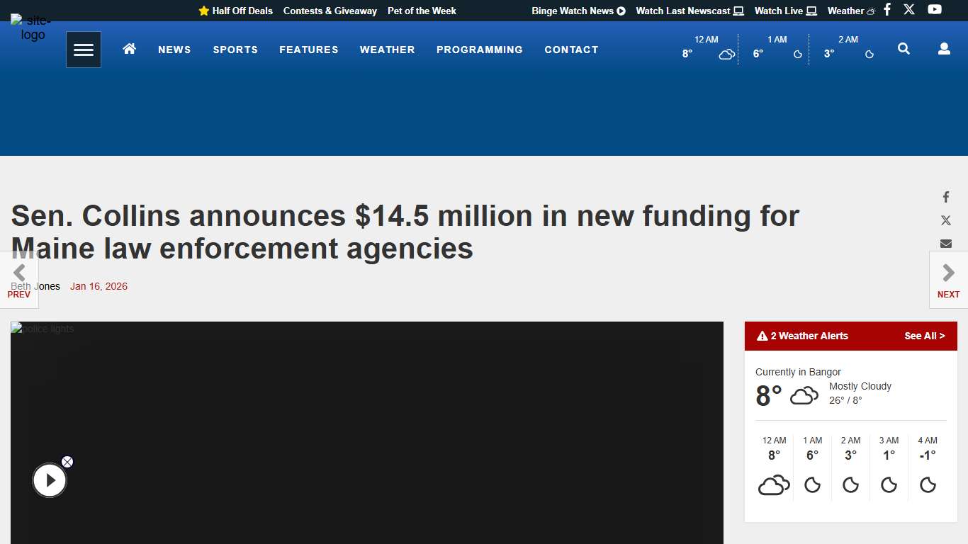 Sen. Collins announces $14.5 million in new funding for Maine law enforcement agencies Local News foxbangor.com